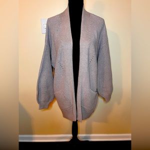 A-004 NEW! Universal Thread , taupe open cardigan, size Large